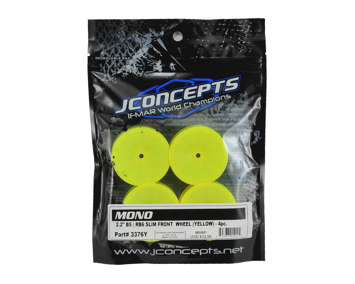 #JC3376Y - JConcepts Mono-2.2" Slim Front Wheel (Yellow) - 2 PAIR